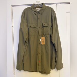 NWT Duck Camp Men’s XL TALL Lightweight Hunting Shirt - sagebrush olive green